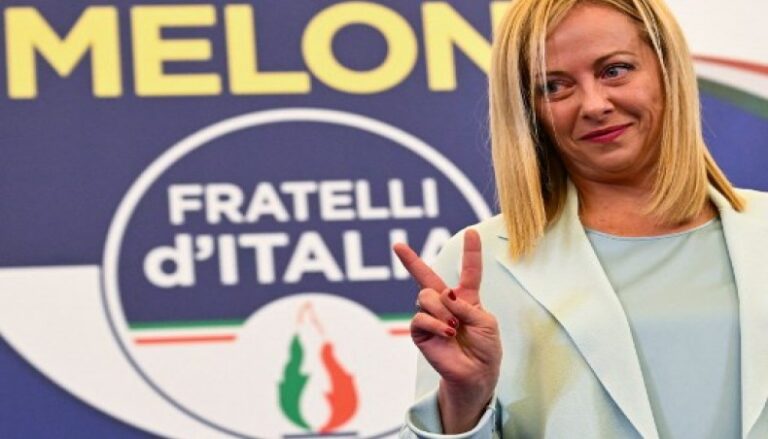 Giorgia Meloni, leader of the far-right Brothers of Italy (Fratelli d’Italia, or FdI) party